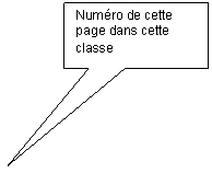 Rectangular Callout: Numro de cette page dans cette classe